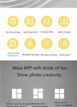 50/100 PCS Xiaomi ZINK Carta per stampante tascabile Stampa fotografica autoadesiva Xiaomi Mini carta per stampante fotografica tascabile da 3 pollici