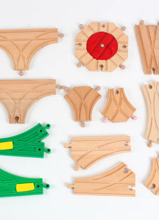 Nuova binario ferroviario in legno Tutti i tipi Biforcazione binario forcella Accessori per binari in legno di faggio adatti per binari in legno Thomos Giocattolo Regalo per bambini