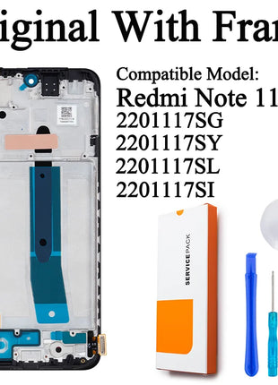 2201117 TG 2201117 SG Premium Lcd per Xiaomi Redmi Note 11 Display Touch Screen Digitizer Pannello di montaggio per Redmi Note 11S LCD - riparo82