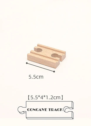 Nuovi tipi di parti di cingoli in legno Pista ferroviaria in legno di faggio Accessori per giocattoli adatti a tutte le marche Piste in legno Giocattoli per regali per bambini - riparo82