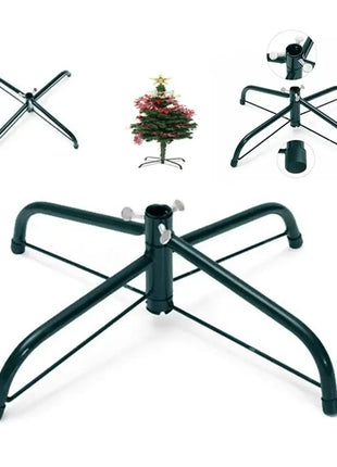 Base per supporto per albero di Natale in metallo resistente Robusto supporto per albero di Natale rotante Base per albero di Natale artificiale Accessorio per albero di Natale - riparo82