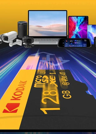 KODAK Micro Card Registratore di guida Scheda di memoria Micro SD da 128 GB per telefono cellulare PC Auricolare Altoparlante Interruttore di gioco per fotocamera HD