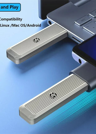 Pen drive USB argento compatibile con Windows, Linux, Mac, Android collegata a laptop e smartphone, riparo82.
