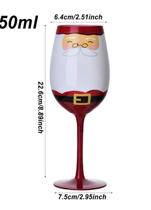 Bicchieri da vino natalizi da 450 ml Albero di Natale di Babbo Natale Aghi di pino Bicchieri da vino rosso per vino Succo di champagne - riparo82