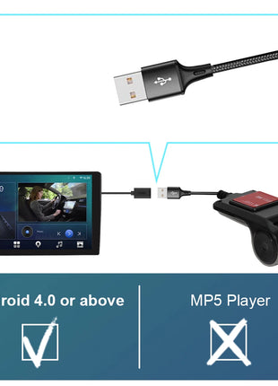 Dash Cam ADAS Car DVR HD 1080P USB Video Recorder For Android Navigation Front and Rear Dual Camera Loop Recording Night Vision - Riparo82
