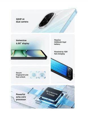 Global Version Xiaomi Redmi A5  Smartphone 32MP AI dual camera 6.88 "120hz Display Seite Finger abdruck 5200mah Schnel - Riparo82