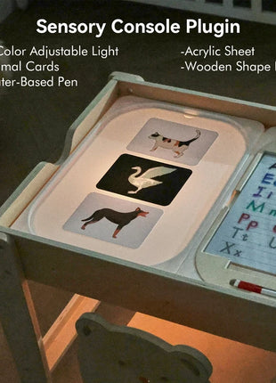 Tavolo sensoriale ottico in legno per bambini Montessori utilizzato per giochi da tavolo sensoriali Regalo di giocattoli per l'ortografia di numeri e lettere - riparo82