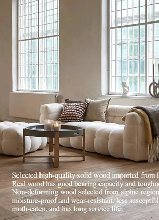 Divano Modulare a Fila Dritta con Design Divisibile, Morbido Divano in Pile Berber, Comodo Divano per Soggiorno, Accessori per Arredamento Casa e Appartamento