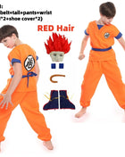 Ragazzi Ragazze Halloween Son Goku Costumi Cosplay Per I Bambini Vestito Tuta Da Uomo Krillin Vestiti Da Formazione Saiyan Abiti Parrucca Vestire