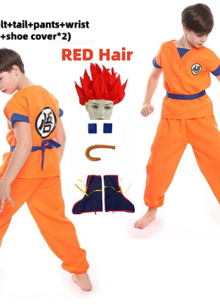 Ragazzi Ragazze Halloween Son Goku Costumi Cosplay Per I Bambini Vestito Tuta Da Uomo Krillin Vestiti Da Formazione Saiyan Abiti Parrucca Vestire