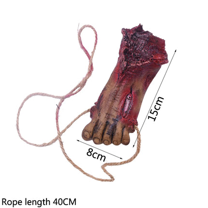 Halloween Horror Hanging Pendant Fake Dead Mouse Bat Broken Hand Feet Halloween Party Home Haunted House Scary Decoration Props