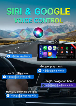 10.26" Carplay Screen Rearview Mirror Dash Cam Android Auto 4K 3840*2160P WIFI BT GPS Navigation Video Recorder Car DVR Camera - Riparo82