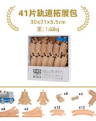 Set di binari ferroviari in legno Pacchetto di espansione Blocchi di costruzione fai-da-te Accessori Tracce adatte per binari in legno Giocattoli educativi per bambini