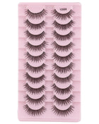 10 Pairs Faux Mink Eyelashes Handmade Natural False Eyelashes Soft Cross Messy Eye 3D Curly Eyelashes Extension Makeup Tools - Riparo82