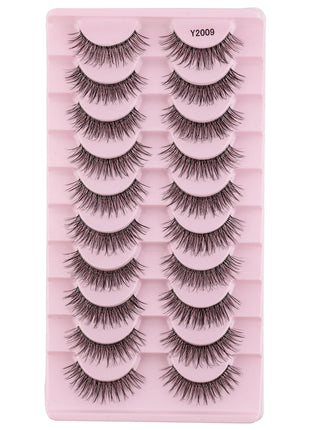 10 Pairs Faux Mink Eyelashes Handmade Natural False Eyelashes Soft Cross Messy Eye 3D Curly Eyelashes Extension Makeup Tools - Riparo82