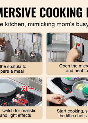 SucceBuy Play KitchenToys Set Accessori per utensili da cucina per bambini con macchina per il ghiaccio per giocattoli per bambini Regali di compleanno per ragazze in età prescolare - riparo82