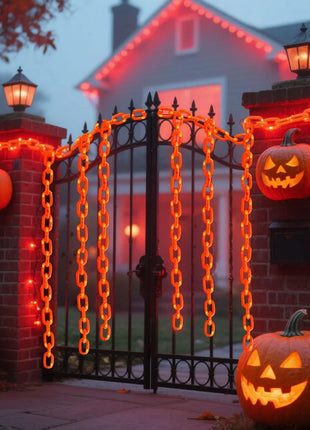 2/3M Halloween Plastic Chain Lights Props Chains with 8 Lighting Modes String Lights for Skeleton Dog Spooky Outdoor Decorations - Riparo82
