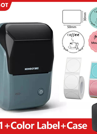 Mini Label Thermal Printer Niimbot B1 Portable Self-Adhesive Printer For Stickers Round Labels Rolls UV Tag Bluetooth Printer - Riparo82