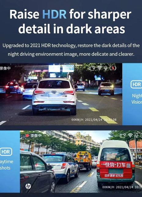 HP car camera dash cam camera 2k HD night vision WiFi DVR video loop video parking monitoring car dashcam auto - Riparo82