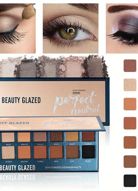 BEAUTY GLAZED 14 Colors Eyeshadow Palette Matte High PigmentedNude Color Waterproof Long Lasting Neutral Cream Makeup Palette - Riparo82