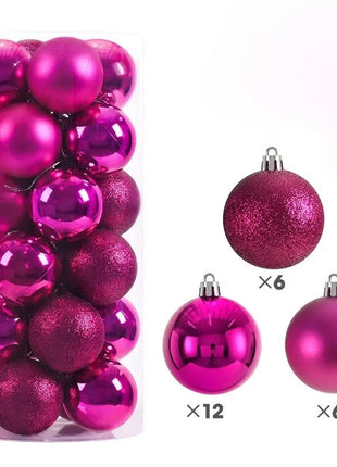 24 pezzi 6 cm grandi decorazioni con palline di Natale appese ornamenti pendenti per albero di Natale decorazioni per feste a casa di Natale 2026 accessorio di Capodanno - riparo82