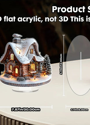 8 pollici 2D colorato casa di neve di Natale decorazione da tavolo in acrilico villaggio di famiglia statua in miniatura regalo a tema casa delle vacanze