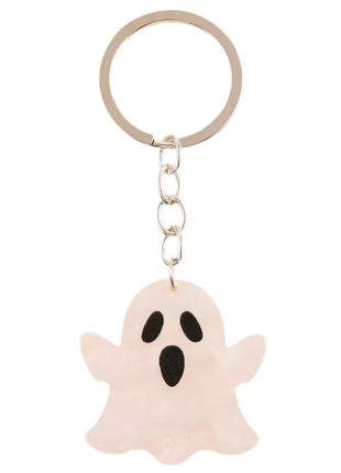 Halloween metal keychain contrast spider ghost bat acrylic material personalized decorations holiday party gifts. - Riparo82