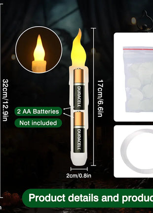 Halloween LED Floating Candles with Magic Wand Remote Battery Operated Potter Floating Candles Warm Light Home Party Decoration - Riparo82