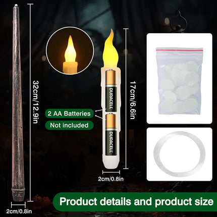 Halloween LED Floating Candles with Magic Wand Remote Battery Operated Potter Floating Candles Warm Light Home Party Decoration
