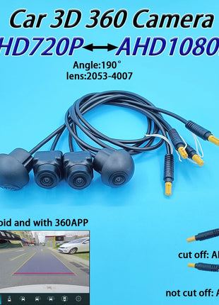 3D 360 Car Panoramic Camera AHD720/AHD1080P Dual modes universal Surround View image 4 cameras for Android Auto with 360APP - Riparo82