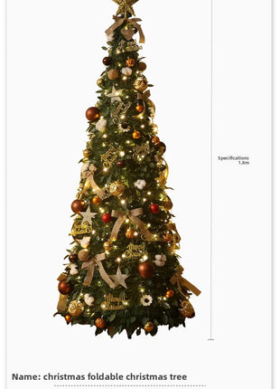 Albero di Natale incandescente Decorazione per albero di Natale artificiale pieghevole Ornamento natalizio floccato per esposizione spaziosa del festival del centro commerciale