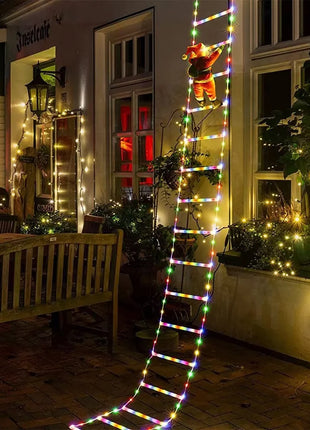 Luci per gradini a LED natalizie USB abbinate a la decorazione da arrampicata di Babbo Natale per pareti decorative interne, finestre, alberi di Natale