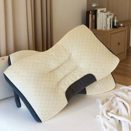 1PCS Neck Pillow Grey Help Sleep Protect The Neck Cervical Orthopedic Soybean Fiber Massage Household SPA Pillow For Sleeping.