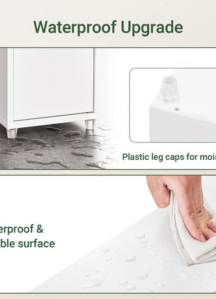 SoBuy BZR34-II Armadio alto da bagno Armadio da bagno con raggi in legno massello regolabili Mobili da bagno salvaspazio