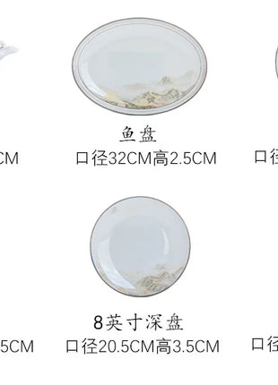 Fai da te 1 PC Jingdezhen piatti a ciotola di fascia alta, stoviglie combinate senza ceramica - riparo82