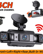 Dashcam For Cars 4 Channel Black Box Wifi Driving Camera Fhd 1080p Night Vision Loop Recording Add Hardwire Kit Car Accessories - Riparo82