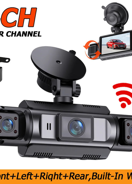 Dashcam For Cars 4 Channel Black Box Wifi Driving Camera Fhd 1080p Night Vision Loop Recording Add Hardwire Kit Car Accessories - Riparo82