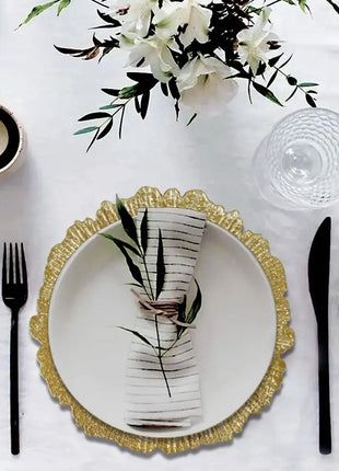 150/300pc Piatti caricabatterie rotondi Centrotavola Piatto di presentazione in plastica Set Decorazioni per la tavola Matrimoni Banchetti Natale - riparo82