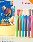 12/18/24/36 Colors Non-dirty Hand Plastic Crayons Washable and Erasable Color Crayons Children’s Painting School Office Supplies - Riparo82