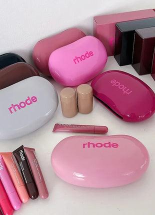 2025 INS Rhode Charm Woman Cosmetic Mirror Lipstick Blush Lip Gloss Portable Skin-friendly Soft Silicone Storage Bag Gifts Cover - Riparo82