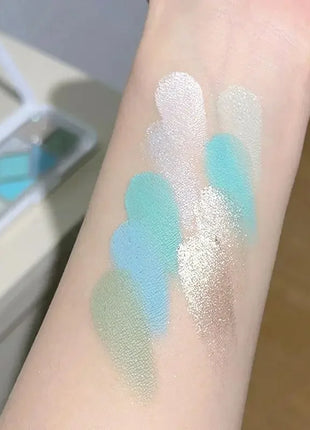 Mint diffuse pink blue small pink frame nine-color eyeshadow palette low saturation clear mint green pearl matte gentle pure des - Riparo82