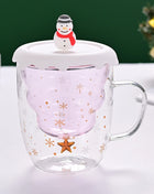 Tazza di Natale Tazza da tè Set di decorazioni regalo di Capodanno Albero di Natale Bicchieri Tazza Decorazione per feste Tazza da caffè Cartone animato Vetro carino - riparo82