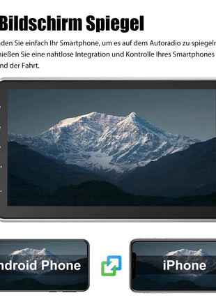 ESSSGOO 8-Core 360° Rotating Touchscreen Android 14 6+128G Wireless Apple Carplay Car Stereo 1 DIN GPS Navi 4G WiFi AM FM BT RDS