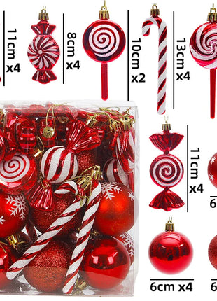 29/36/40 pezzi palla di Natale argento rosso albero di Natale pendenti appesi stampati sfere di Natale in oro a forma speciale 2024 nuovo - riparo82