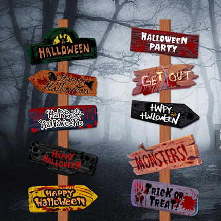 1set Halloween Party decor Welcome Sign Halloween Scary Themed Outdoor Yard Signs Decor Halloween Party Home Garden Decor