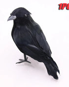 6PCS Black Feather Crow Halloween Props Mock Crow Spooky Feather Decoration Props Halloween Party Scary Animal Horror Props - Riparo82