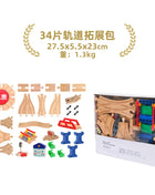 Set di binari ferroviari in legno Pacchetto di espansione Blocchi di costruzione fai-da-te Accessori Tracce adatte per binari in legno Biro Giocattoli educativi per bambini - riparo82