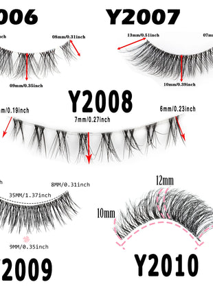 10 Pairs Faux Mink Eyelashes Handmade Natural False Eyelashes Soft Cross Messy Eye 3D Curly Eyelashes Extension Makeup Tools - Riparo82