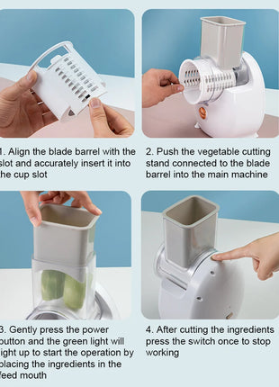 Stainless steel blade attachment shown detached