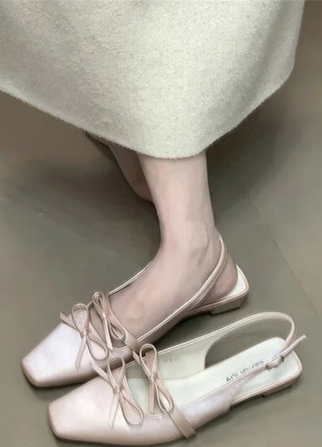 Summer Women Flower Cover Toe Sandals Fashion Butterfly-knot Low Heel Shoes Ladies Casual Dress Street Style Sandalis - Riparo82